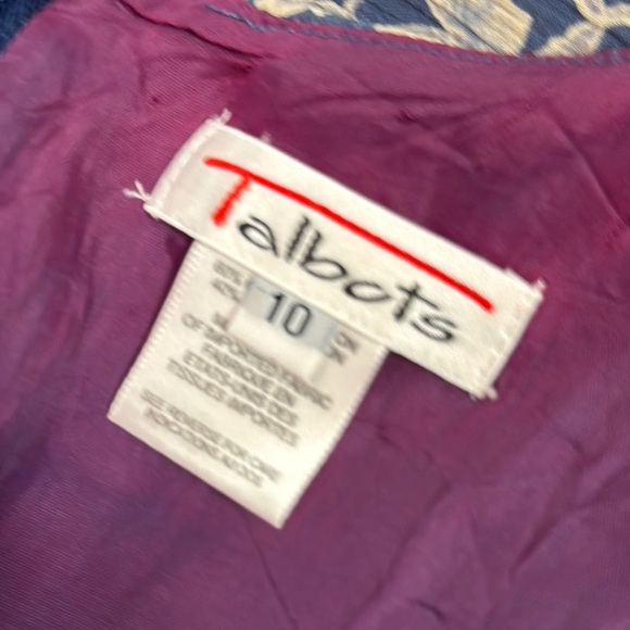 Talbots Navy Floral Midi Dress – Vintage-Inspired Charm Size 10 - Picture 2 of 7